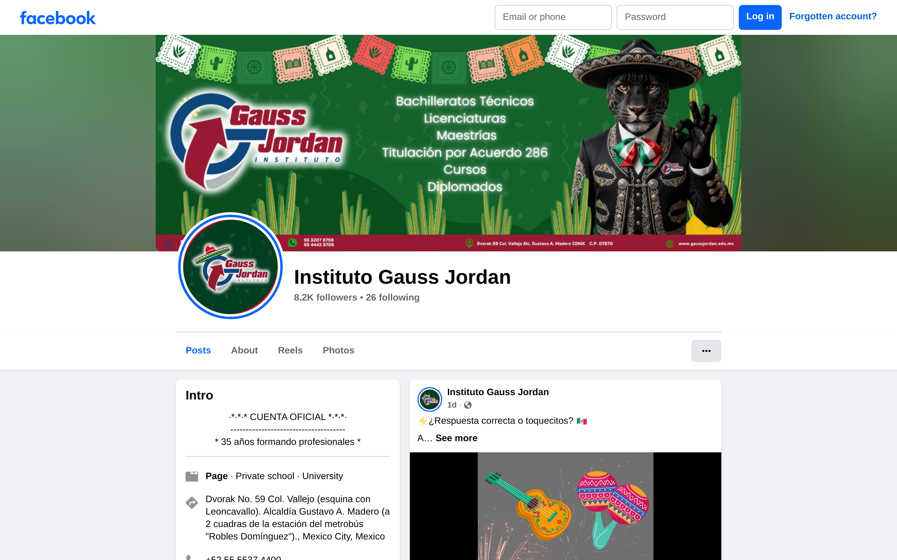 Capturado automáticamente de https://www.facebook.com/InstitutoGaussJordan — muro de acceso: así se ve el perfil desde fuera, sin sesión iniciada