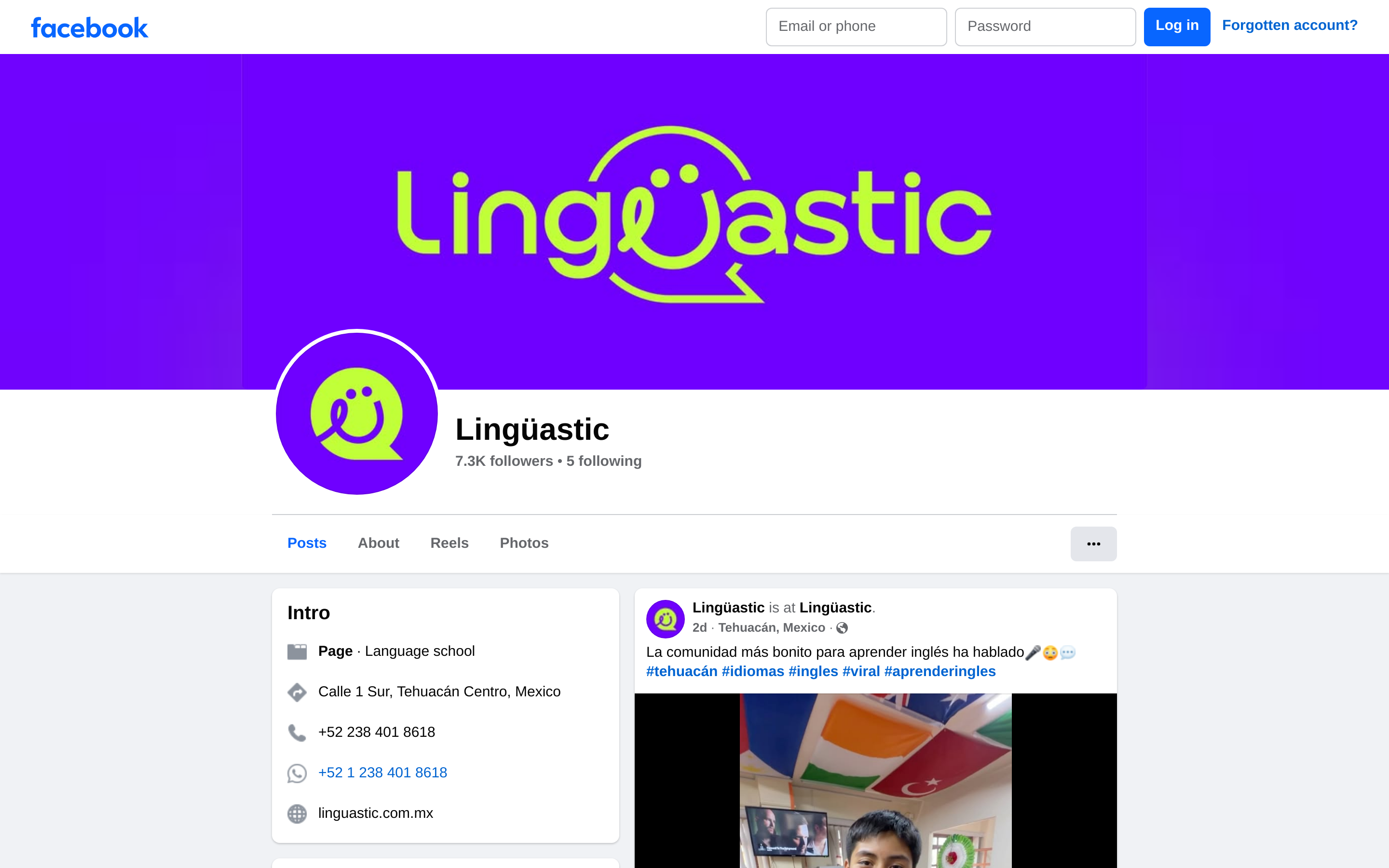 Capturado automáticamente de https://www.facebook.com/linguasticlatam — muro de acceso: así se ve el perfil desde fuera, sin sesión iniciada
