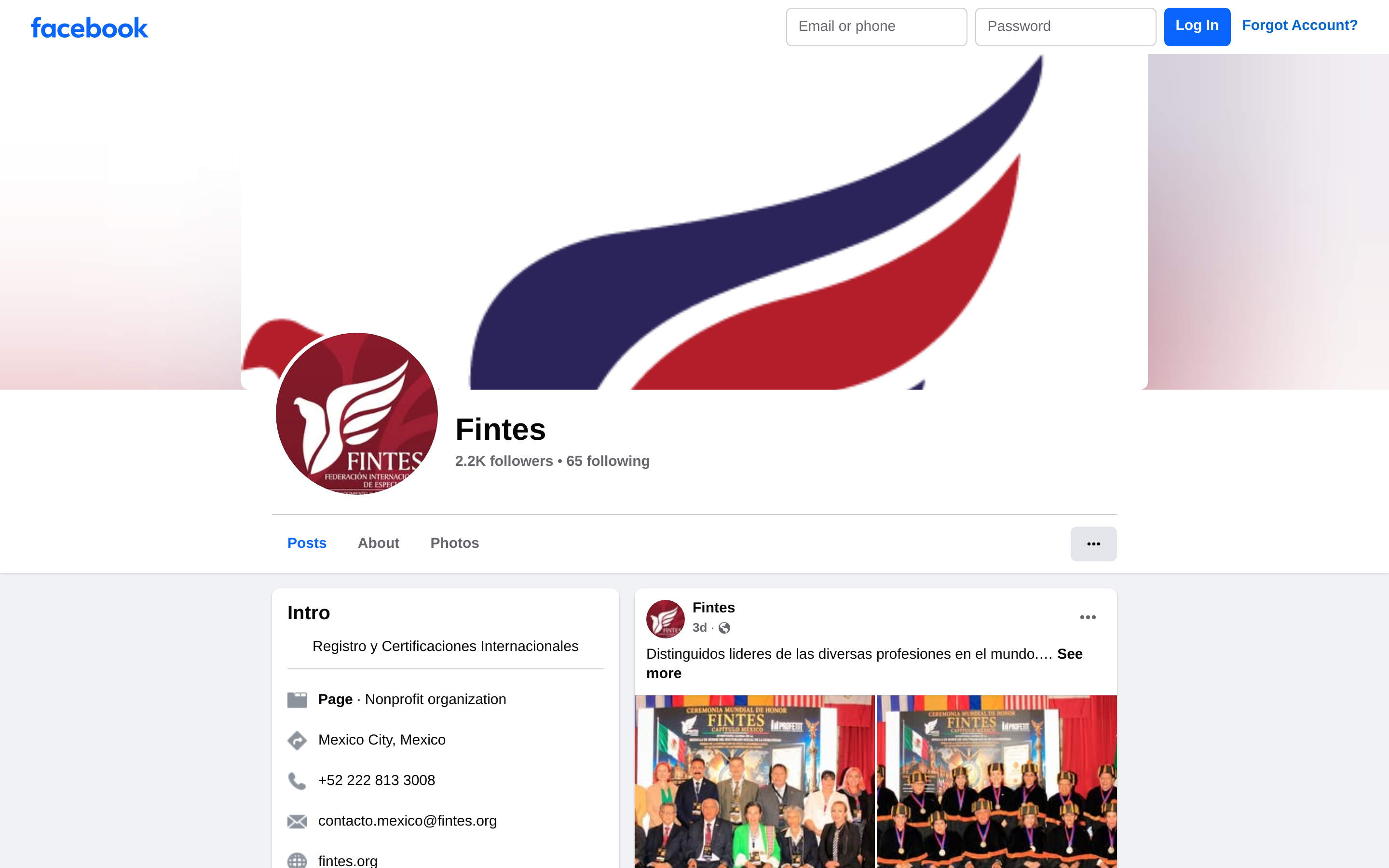 Capturado automáticamente de https://www.facebook.com/fintesfederacion — muro de acceso: así se ve el perfil desde fuera, sin sesión iniciada