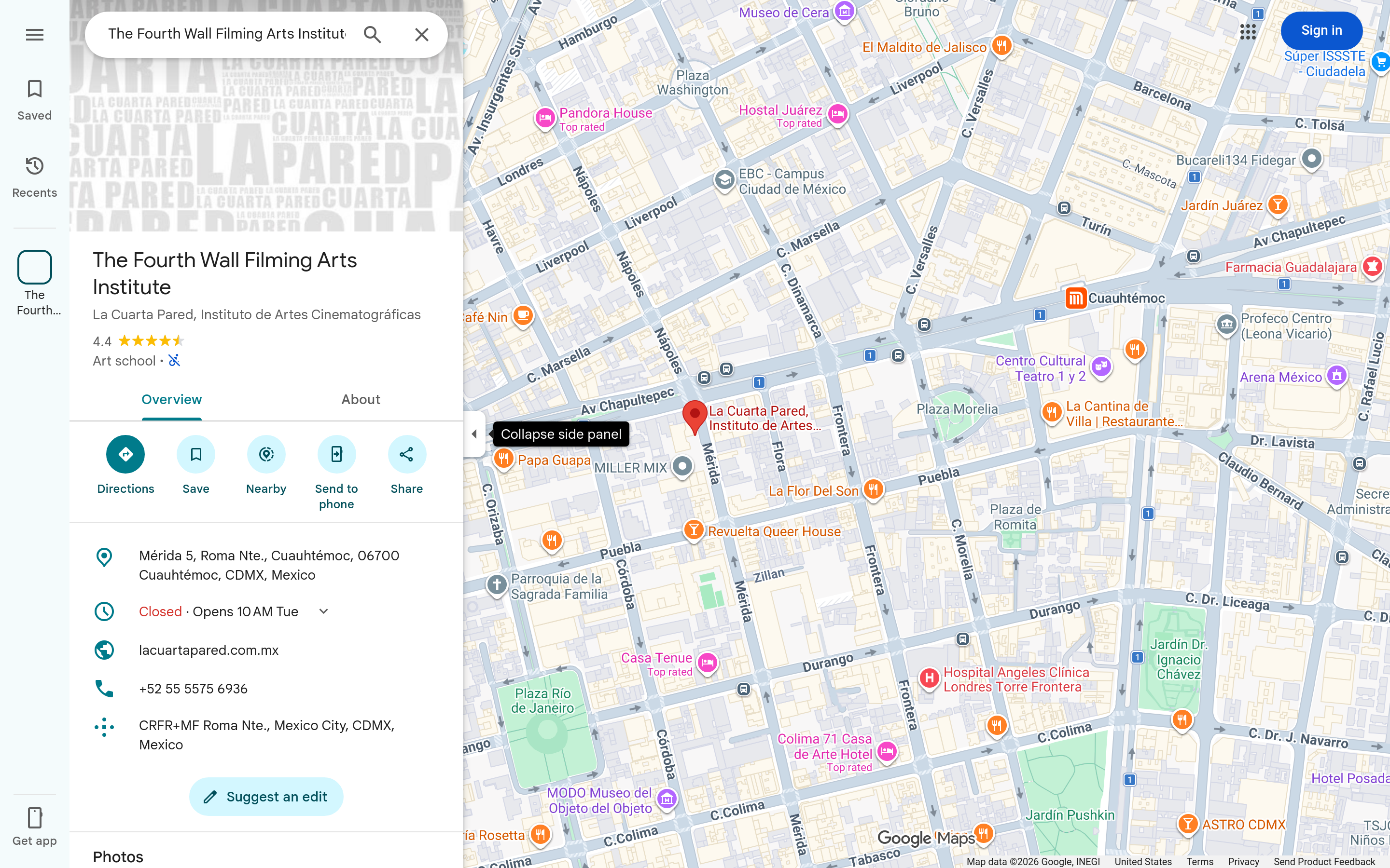 Capturado automáticamente de https://www.google.com/maps/search/?api=1&query=La%20Cuarta%20Pared%2C%20Instituto%20de%20Artes%20Cinematogr%C3%A1ficas%20Ciudad%20de%20M%C3%A9xico