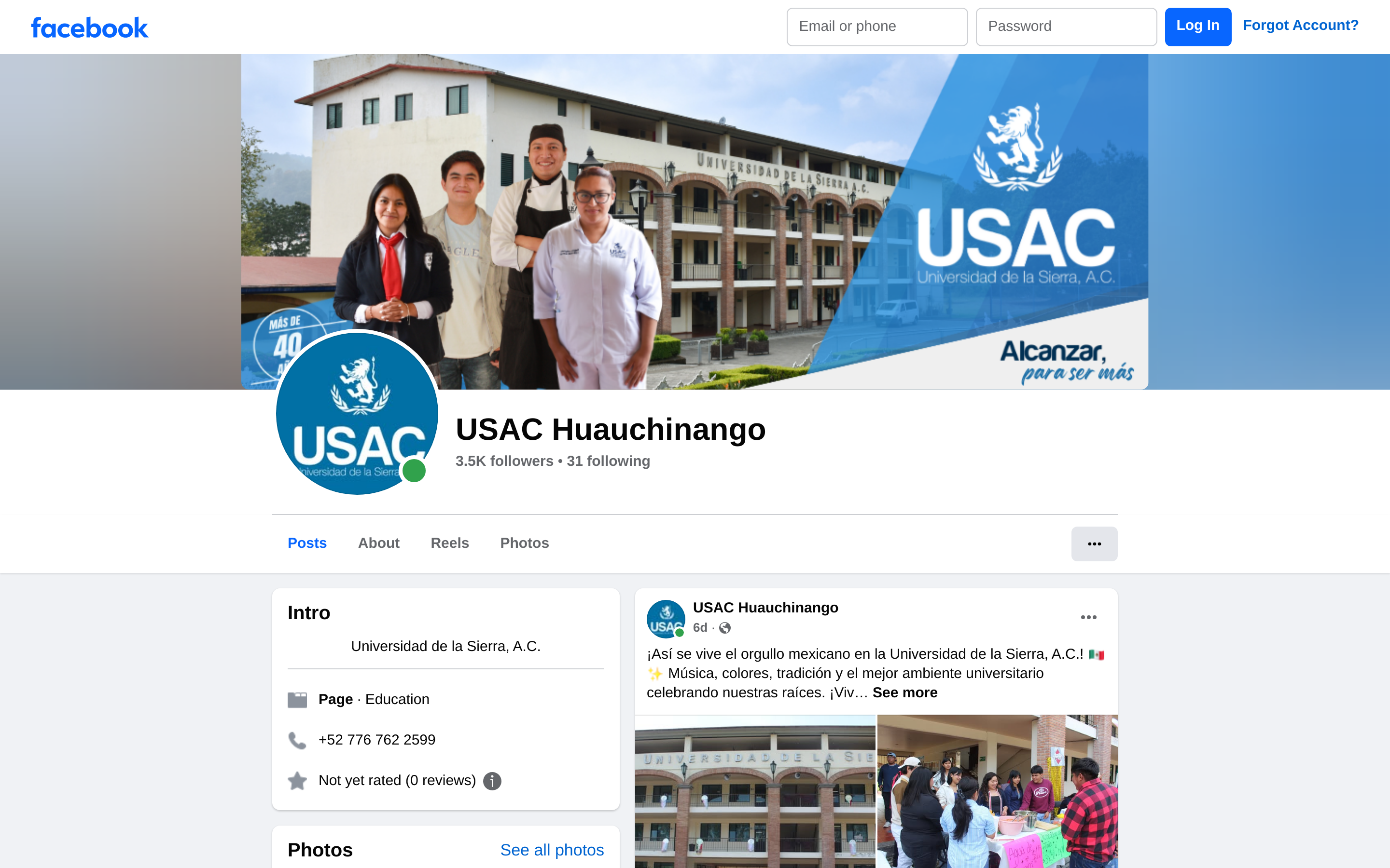 Capturado automáticamente de https://www.facebook.com/USACHuauchinango — muro de acceso: así se ve el perfil desde fuera, sin sesión iniciada